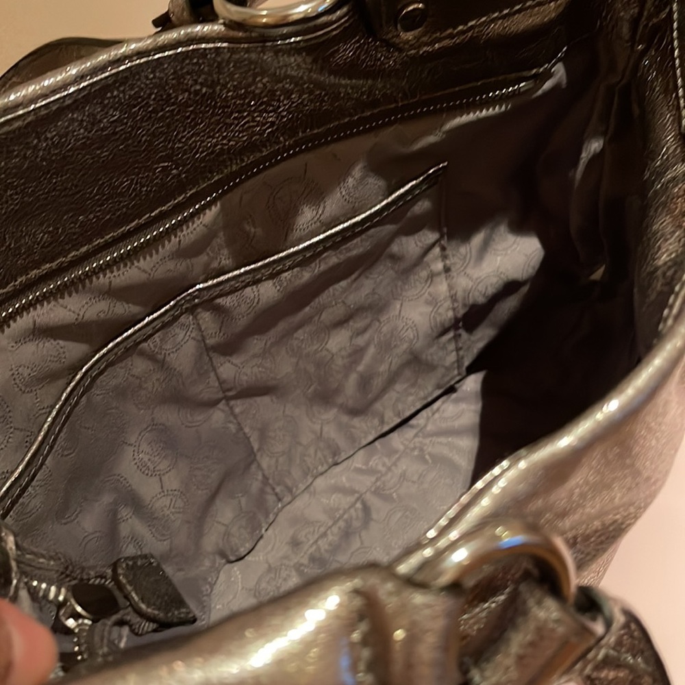 Michael by Michael Kors Silver Soft Leather Satchel - Picture 7 of 10